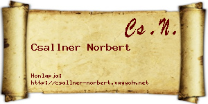 Csallner Norbert névjegykártya